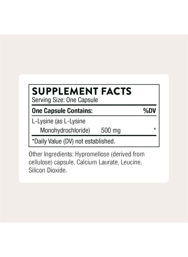 Thorne Lysine 500mg - 60 Capsules Dietary Supplement - Image 2