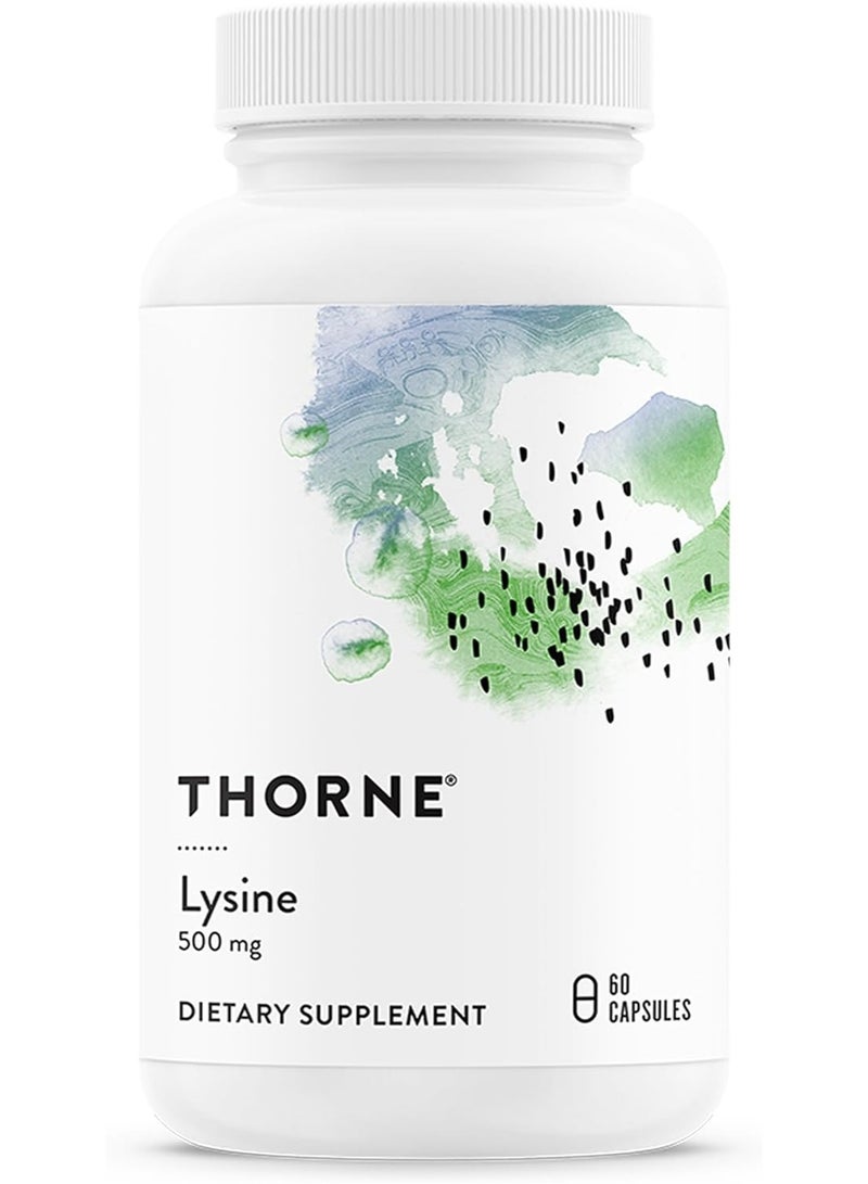 Thorne Lysine 500mg - 60 Capsules Dietary Supplement - Image 1