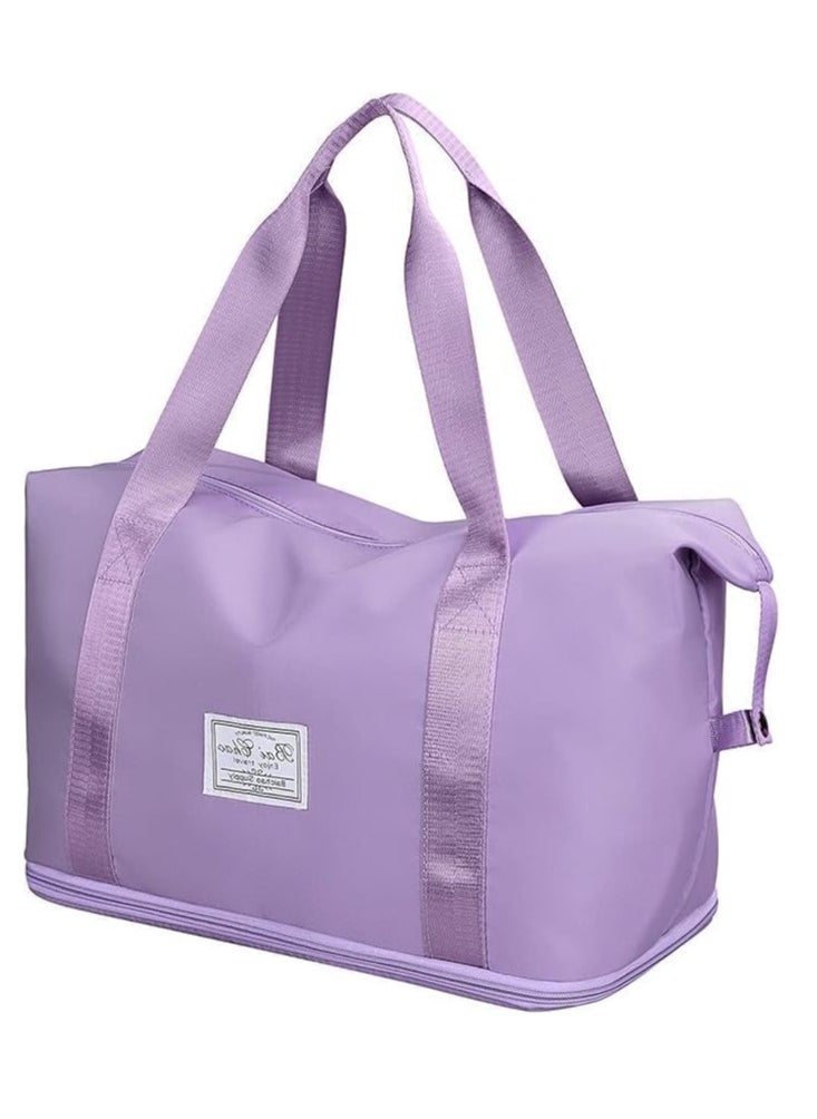 Spaceshoop Large Capacity Folding Travel Bag, Waterproof Lightweight Gym Bag with Wet and Dry Separation Bag, for Travel, Sports, Gym Bags  - Image 1