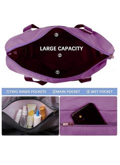 Spaceshoop Large Capacity Folding Travel Bag, Waterproof Lightweight Gym Bag with Wet and Dry Separation Bag, for Travel, Sports, Gym Bags  - Image 5