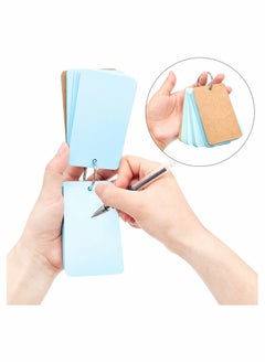 KASTWAVE Pack of 6 Mini Notepads Blank Flashcards Study Cards, Ring Revision Cards with Binder Ring Multicolor Kraft Paper Scratch Memo Note Pads  - Image 3