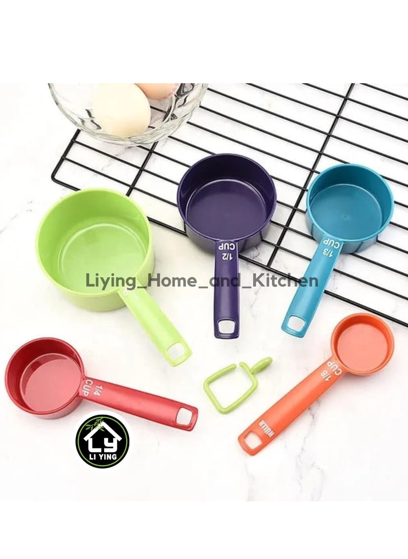 Generic Liying 10Pcs Measuring Cups, Little Cook Colorful Measuring Cups and Spoons Set, Stackable Measuring Spoons, for Baking & Cooking (Multi Colors)  - Image 4