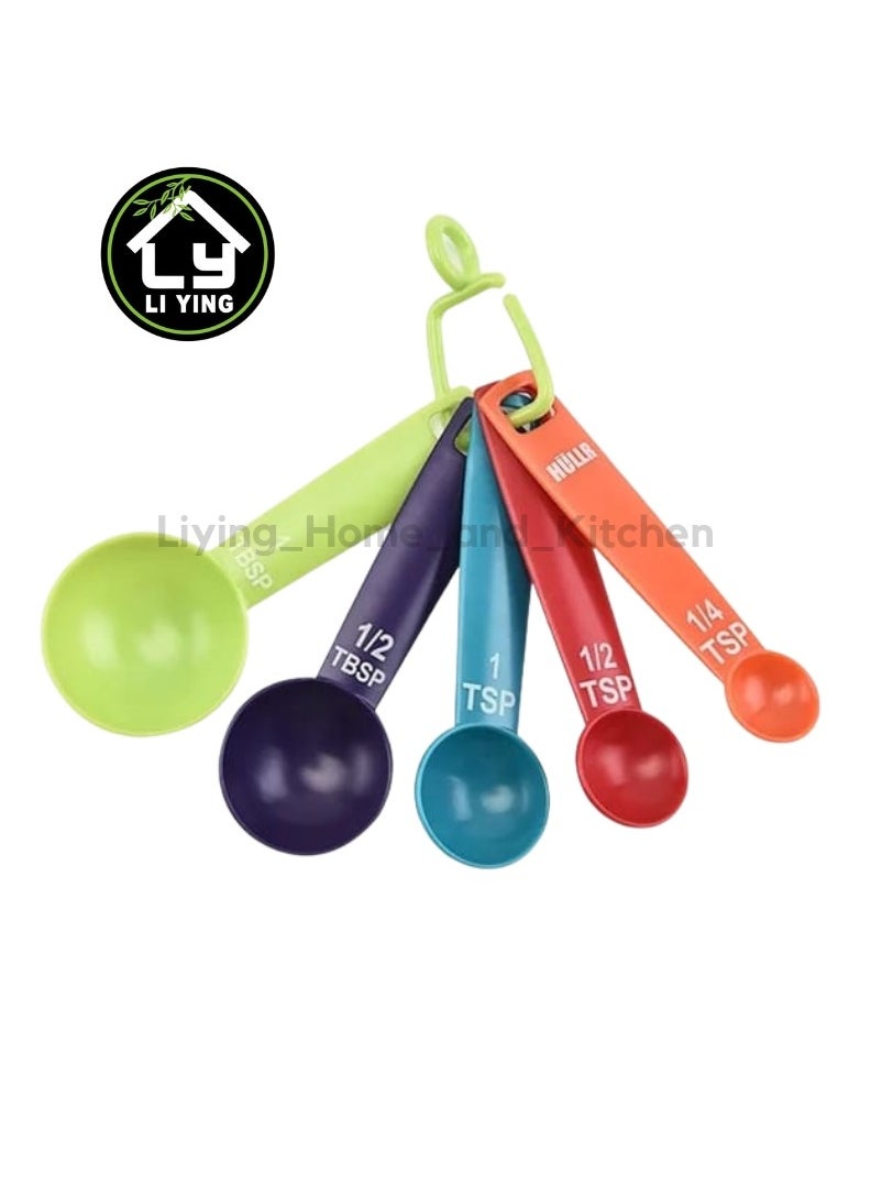 Generic Liying 10Pcs Measuring Cups, Little Cook Colorful Measuring Cups and Spoons Set, Stackable Measuring Spoons, for Baking & Cooking (Multi Colors)  - Image 2