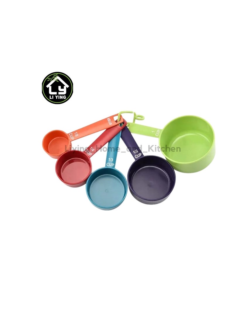 Generic Liying 10Pcs Measuring Cups, Little Cook Colorful Measuring Cups and Spoons Set, Stackable Measuring Spoons, for Baking & Cooking (Multi Colors)  - Image 3