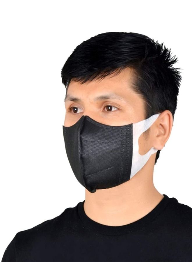 25-Piece 3D Protective Face Mask Black - Image 3