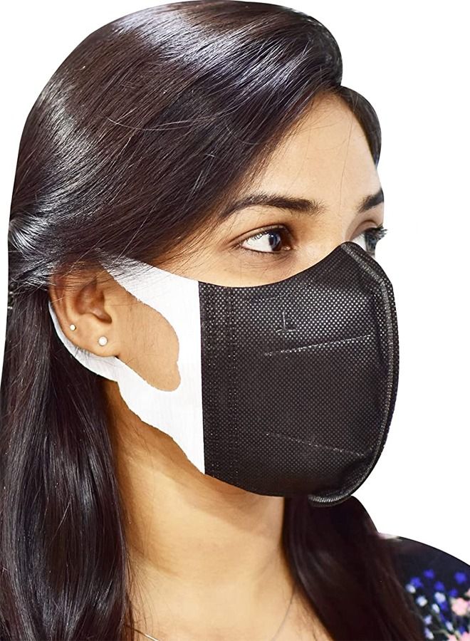 25-Piece 3D Protective Face Mask Black - Image 4