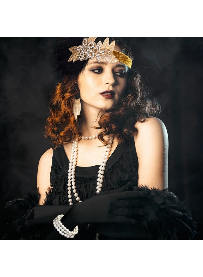 ASTARON ASTARON 1920s Flapper Accessories Set for Women Flapper Headpiece Headband, Fashion Roaring 20's Theme Set - Image 3