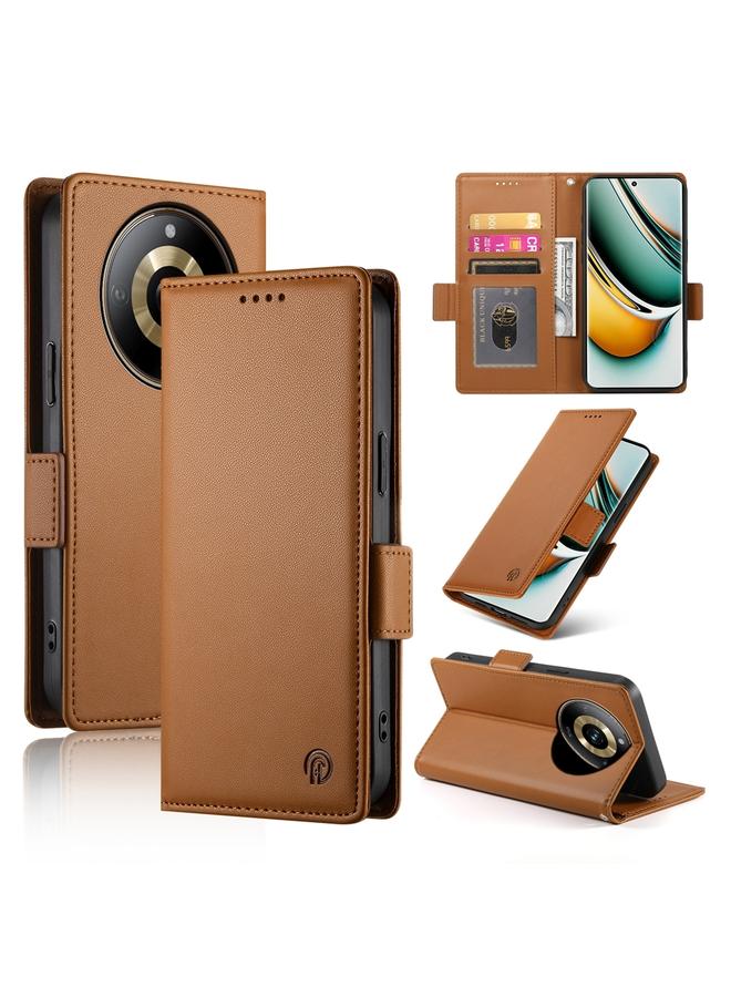 S-TOP Case For Realme 11 Pro 5G / 11 Pro+ 5G Side Buckle Magnetic Frosted Leather Phone Case - Image 1
