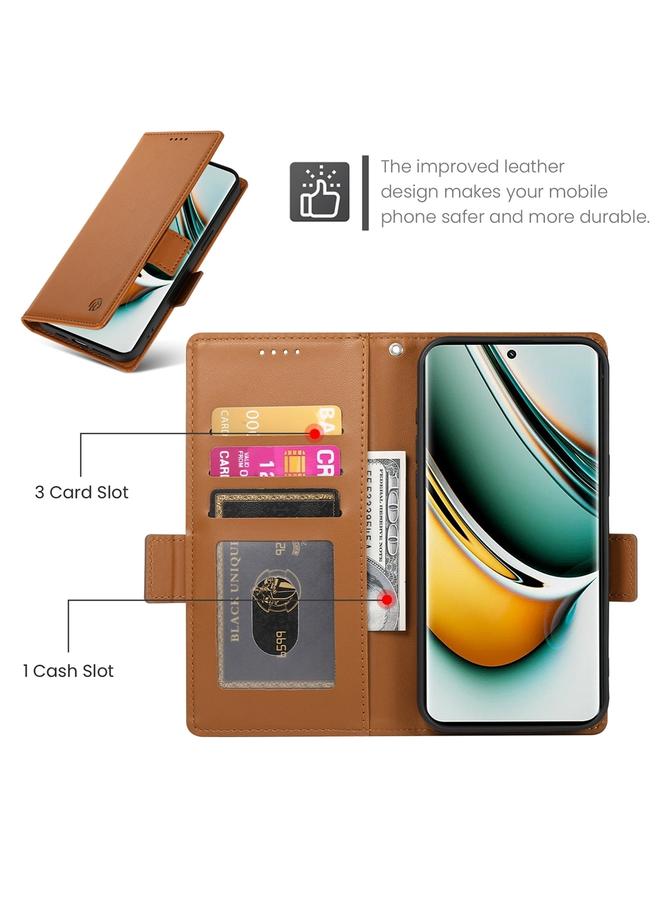 S-TOP Case For Realme 11 Pro 5G / 11 Pro+ 5G Side Buckle Magnetic Frosted Leather Phone Case - Image 4