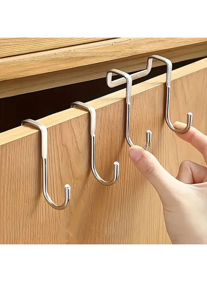 5 قطع خطاف باب ثقيل على شكل حرف S مثبت على الحائط متعدد الأغراض بدون حفر - Image 1