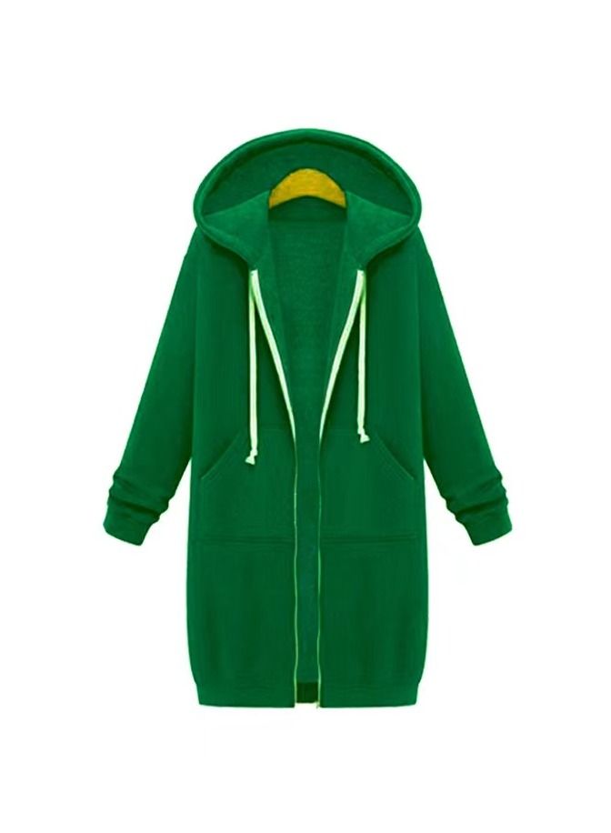 Loquat Women's Autumn/Winter Medium Long Velvet Hoodie