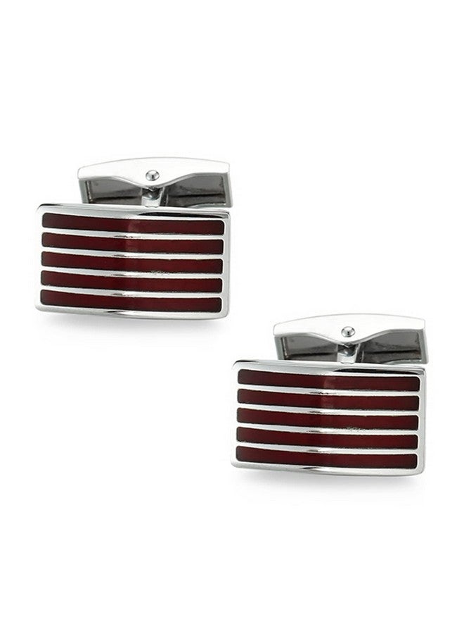 Peora Brown Silver Two Tone Cufflinks Set Stylish Accessories for Men & Boys Wedding Business Gift (PX9CL101) - Image 4
