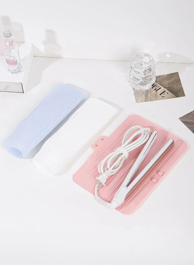 Styli White Styling Tools Heat Mat, Silicone Anti-Heat Pad for Hair Straightener