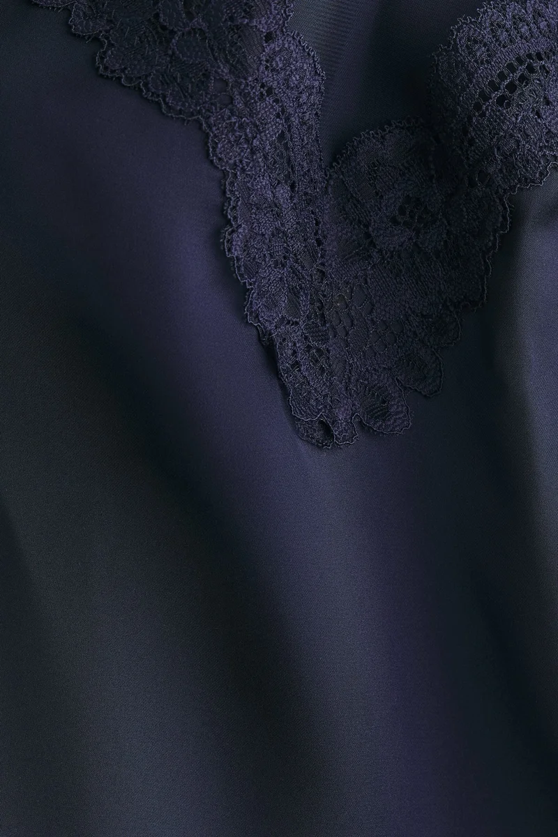 H&M Lace-trimmed satin nightslip