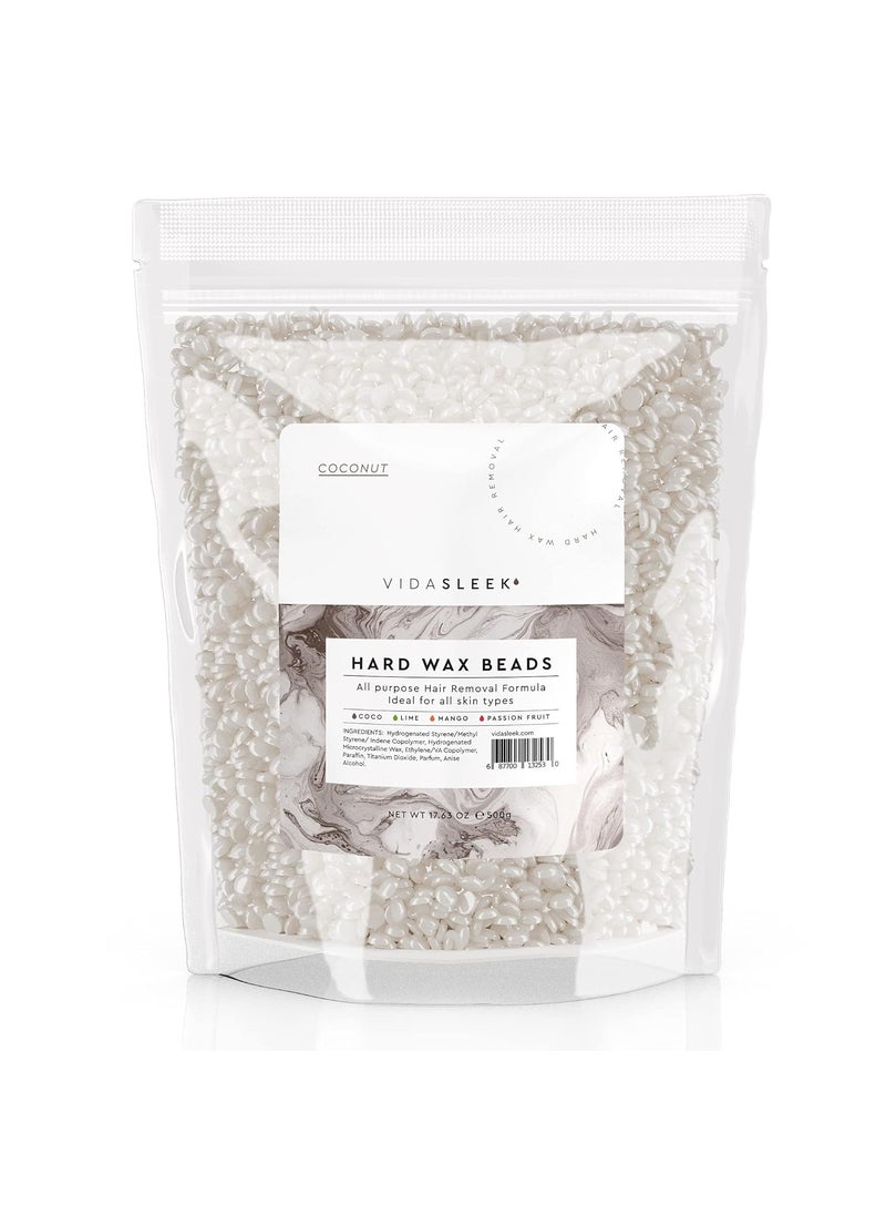 VidaSleek - Hard Wax Beads  All Purpose Hair Removal Wax  No Strips Needed  Coconut Scent  1763 oz - Image 1