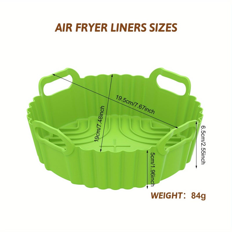 Blue Silicone Air Fryer Mat and Baking Tray Reusable Nonstick Oven Accessory - Image 2