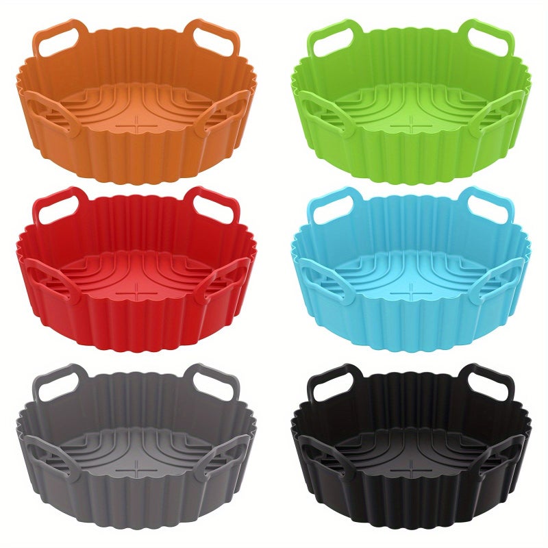 Blue Silicone Air Fryer Mat and Baking Tray Reusable Nonstick Oven Accessory - Image 5