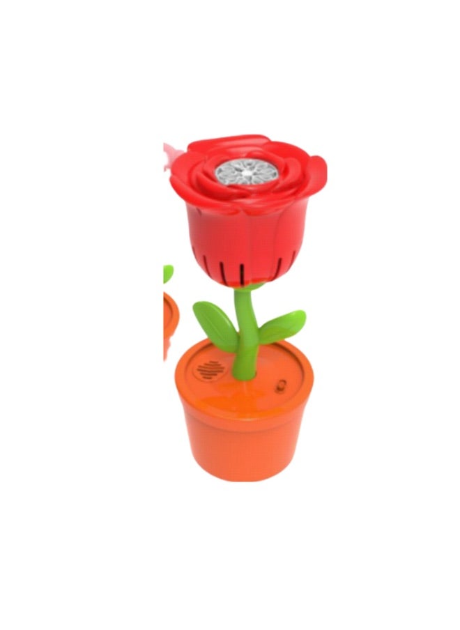 Miniso A red electric bubble machine that creates a cloud of bubbles for fun-filled play. 