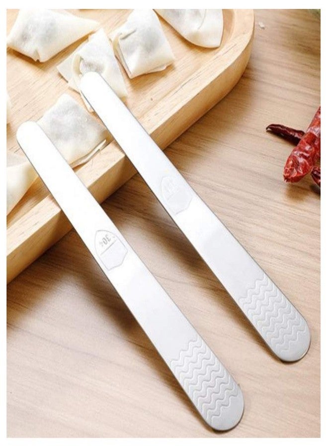 STORE77® 2Pc Stainless Steel 304 Dumplings Making Dumpling Tools Filling Meat Spoon, Filling Spoon Dumpling Tool Tools DIY Kitchen Gadgets Stuffed Meat Spoon Cooking Pastry Tool Kitchen Dumpling Maker - Image 1