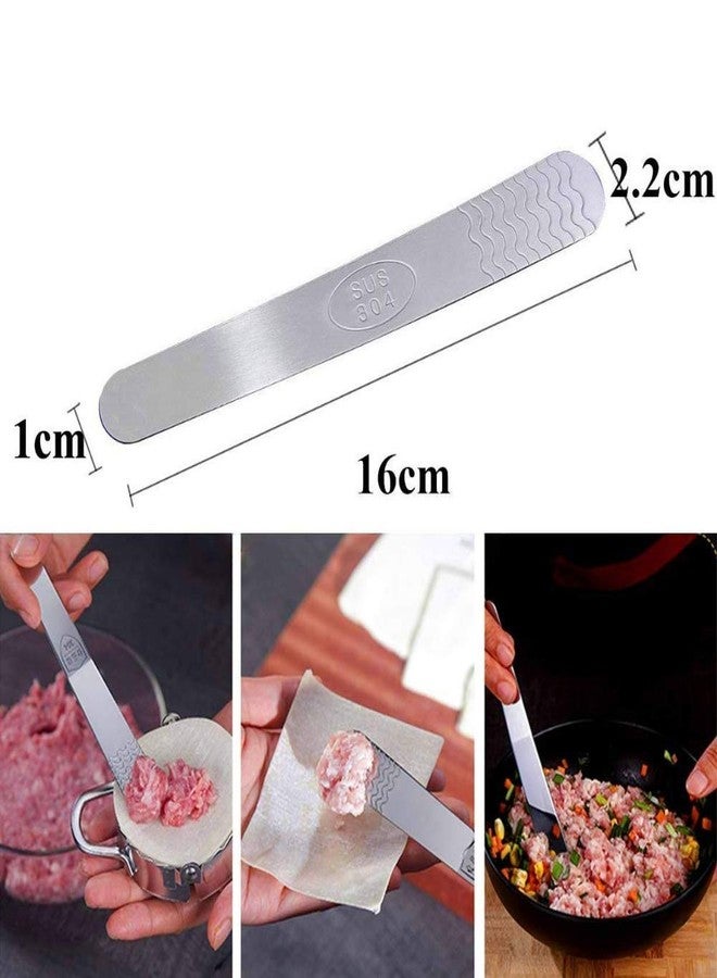 STORE77® 2Pc Stainless Steel 304 Dumplings Making Dumpling Tools Filling Meat Spoon, Filling Spoon Dumpling Tool Tools DIY Kitchen Gadgets Stuffed Meat Spoon Cooking Pastry Tool Kitchen Dumpling Maker - Image 2