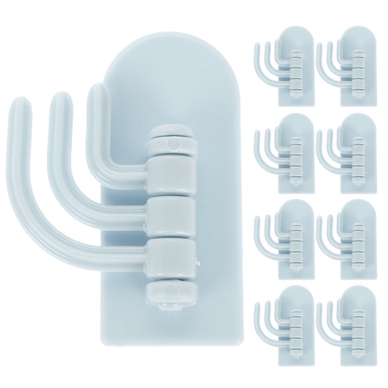 10pcs Wall Mounted Hooks Stainless Steel Hooks Adhesive Hooks For Kitchen And Bathroom Towels Coats And Bags - Image 1