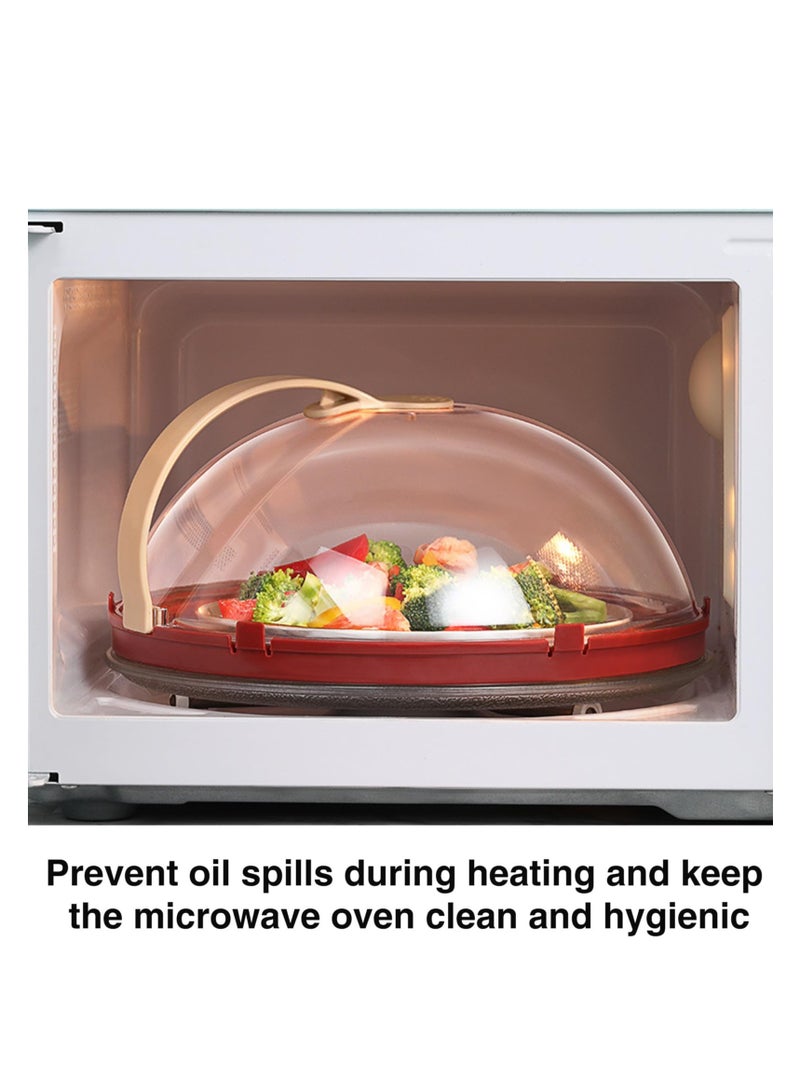 Excefore Microwave Splatter Cover Vented for Food, Transparent Adjustable Vented Guard with Steam Trough, Hook Hole, Kitchen Gadget, Dishwasher Safe, BPA-Free Plastic, Red - Image 3