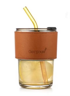 Gorgous Glass cup for hot or cold drinks, coffee, juice, smoothies, milk, tea 400 ml  - Image 2