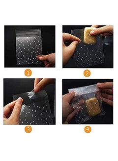 Y&D 5.5”x5.5”Self Adhesive Candy Bag 400 PCS Cellophane Cookie Bags Self-adhesive Sealing White Polka Dot Clear OPP Plastic Party for Bakery, Candy, Soap,  - Image 3