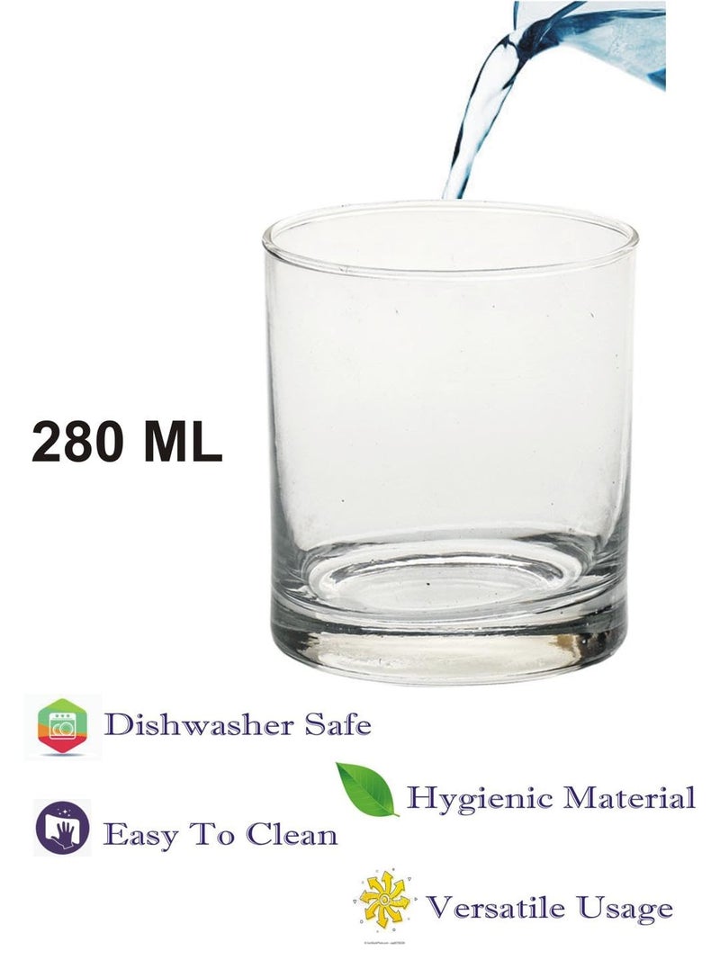 Somil Clear Elegance Timeless Glass Designs for Every Occasion 280 ml Capacity Pack of 6 Size 9 X 8 X 8 Cm - Image 4