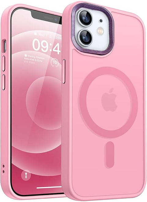 Case BENTOBEN Magnetic Iphone 11, Compatible with Wireless Charger and Magsafe Card Wallet, Simple Clear Shockproof Drop Resistant Anti-Fingerprint Case Compatible with Iphone 11 - Pink