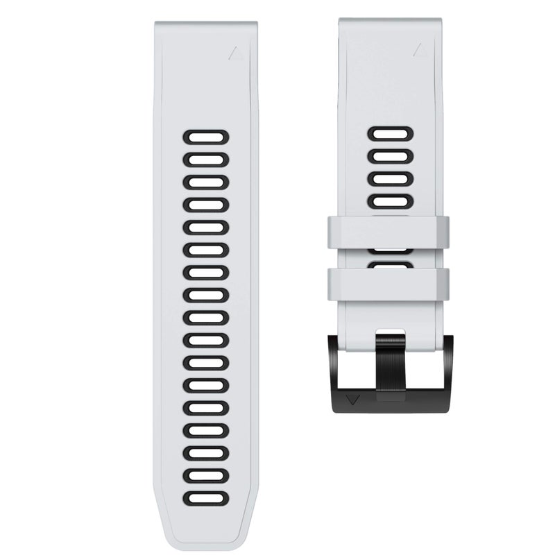 ANCOOL Fenix 6 Watch Band/Fenix 7 Watch Band/Fenix 5 Band/Fenix 8 47mm Band, 22mm Silicone Watch Band Replacement for Fenix 6 Pro/Fenix 5 Plus/Fenix 7 Pro(White-Black) - Image 5