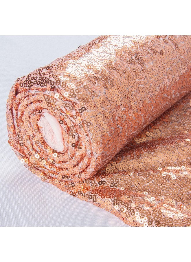 شيدياني - 3 أقدام 1 Yardsrose Goldsequin نسيج بواسطة The Yard الترتر نسيج مفرش المائدة الكتان لديكور عيد الميلاد (ارتفع الذهب) - Image 1