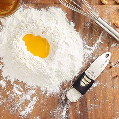 KitchenArt Professional Series Tablespoon, Champagne Satin Measuring Spoon, Adjustable from 1/2 Teaspoon to 1 Tablespoon, White & Black - Image 2