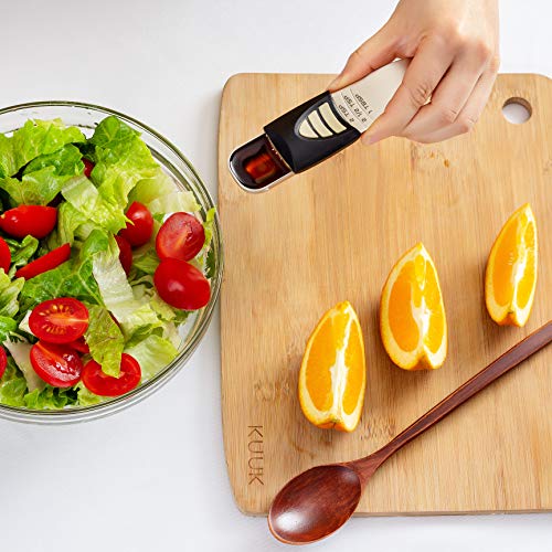 KitchenArt Professional Series Tablespoon, Champagne Satin Measuring Spoon, Adjustable from 1/2 Teaspoon to 1 Tablespoon, White & Black - Image 3