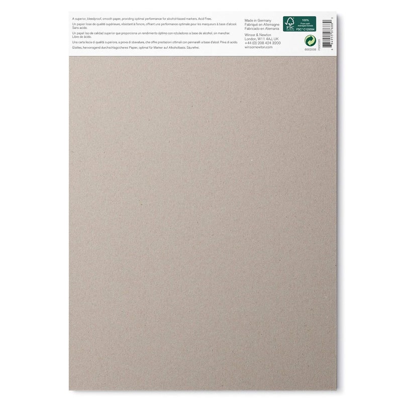 Winsor Newton Winsor Newton Bleedproof Marker Paper Smooth 75 GSM A4 21 cm x 297 cm or 8 x 12 Natural White Short Side Glued Pad of 50 Sheets  - Image 2