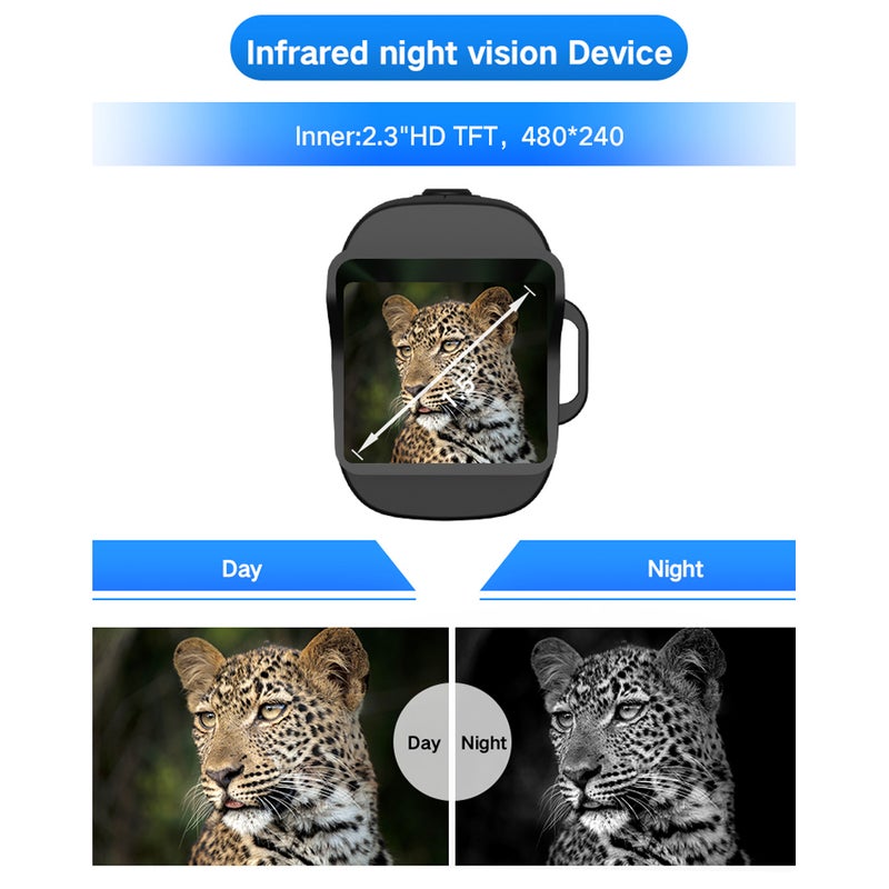 12MP 1080P 4X Digital Zoom Monocular Infrared Night-Visions Device Day Night Use Photo Video Playback Modes 200M Full Dark Viewing Distance for Outdoor Hunts Boating Journey - Image 3