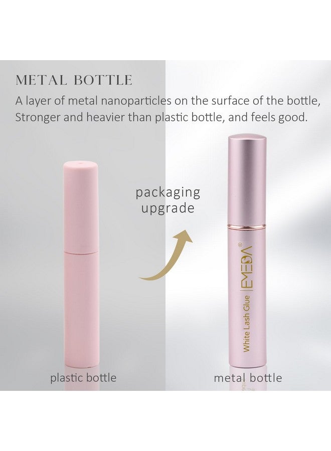 EMEDA غراء رموش صناعية قوة تثبيت فائقة يدوم طويلاً 24 ساعة مقاوم للماء خالي من اللاتكس أفضل غراء رموش عيون شريط أبيض شفاف لاصق رموش 5 مل 0.17 أونصة - Image 5