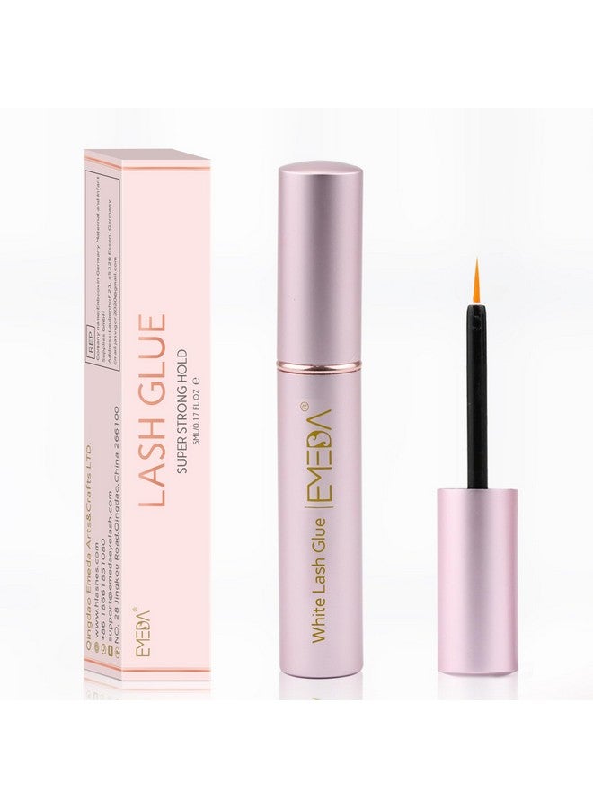 EMEDA غراء رموش صناعية قوة تثبيت فائقة يدوم طويلاً 24 ساعة مقاوم للماء خالي من اللاتكس أفضل غراء رموش عيون شريط أبيض شفاف لاصق رموش 5 مل 0.17 أونصة - Image 1