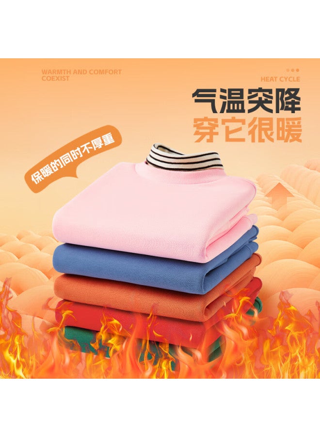 Tonlion Kids Fleece-lined Hoodie Mock Turtleneck Year Of The Horse Festive Chinese Style Top Boys Girls Spring Festival New Year Outfit Red 120 - Image 4