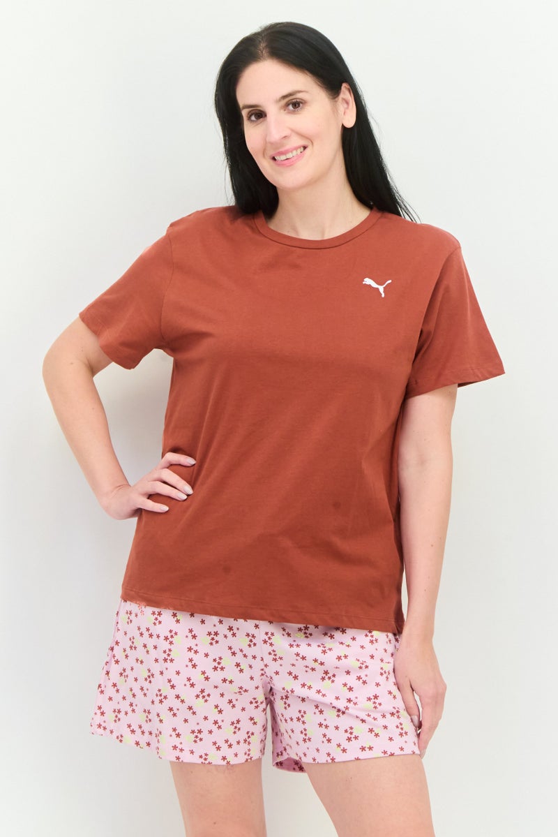 PUMA Women Sportswear Fit Brand Logo Outdoor Top And Shorts Set, Multicolor - Image 1