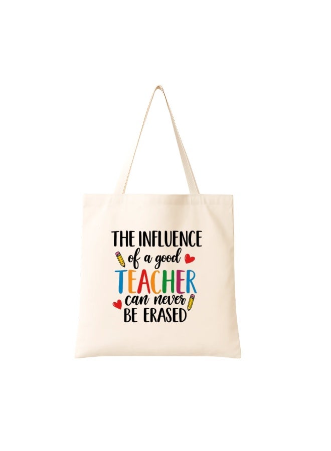 Teacher's day Gift Cotton Bag with Funny Design - Reusable Canvas Tote Bag - Eco Friendly - Lightweight - Grocery Shopping Bag - Gifts for Teacher - School - Office - Travel - Image 1