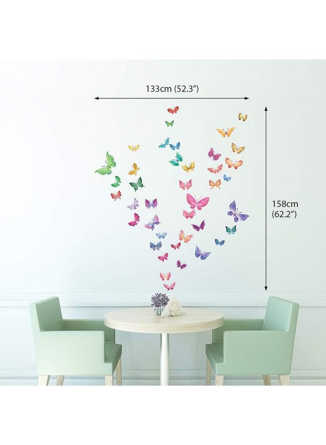 Decowall Ds81602 Watercolour Butterflies Kids Wall Stickers Wall Decals Peel And Stick Removable Wall Stickers For Kids Nursery Bedroom Living Room D?Cor - Image 3