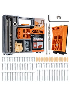 KSEIBI Plastic HD Pocket Hole Jig Set, 5pcs Mini Jig Pocket Hole System Kit, Drill Jig Kit, Step Drill Bit, Oblique Hole Positioner, Ideal for Woodworking, Carpentry Guide, Screws and Storage Case.  - Image 1