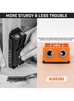 KSEIBI Plastic HD Pocket Hole Jig Set, 5pcs Mini Jig Pocket Hole System Kit, Drill Jig Kit, Step Drill Bit, Oblique Hole Positioner, Ideal for Woodworking, Carpentry Guide, Screws and Storage Case.  - Image 5