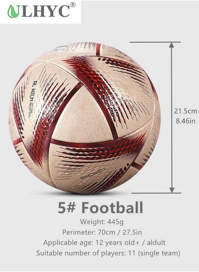 ULHYC No.5 Football World Cup Final Match Football Replica Heat Bonded Football Adult Training Football 2022 Al Rihla Football Replica  - Image 2