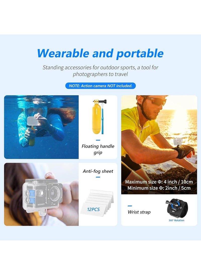 50 in 1 Action Camera Accessories Kit for GoPro Hero13/12/11/10/9/8/7, Compatible with Session Gopro Max Insta360 Xiaomi Yi DJI AKASO Campark Action Camera  - Image 5