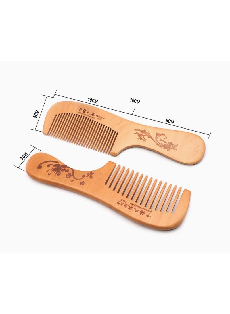 Jagravo Wooden Wide Tooth Hair & Beard Comb Anti-Static Detangling - Image 2