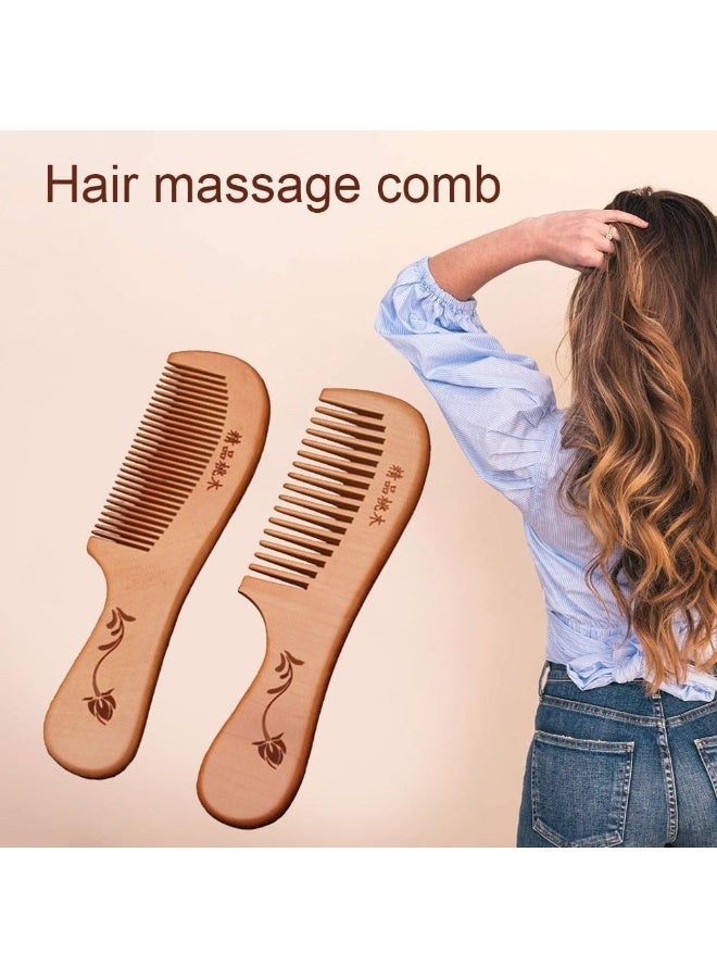 Jagravo Wooden Wide Tooth Hair & Beard Comb Anti-Static Detangling - Image 5