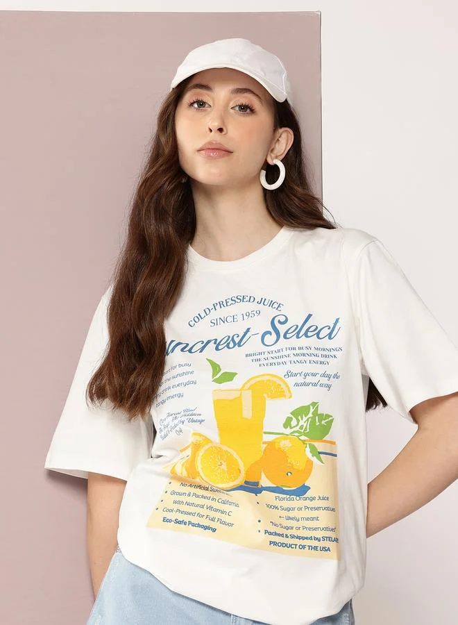 ديلينجر تيشيرت واسع بياقة دائرية