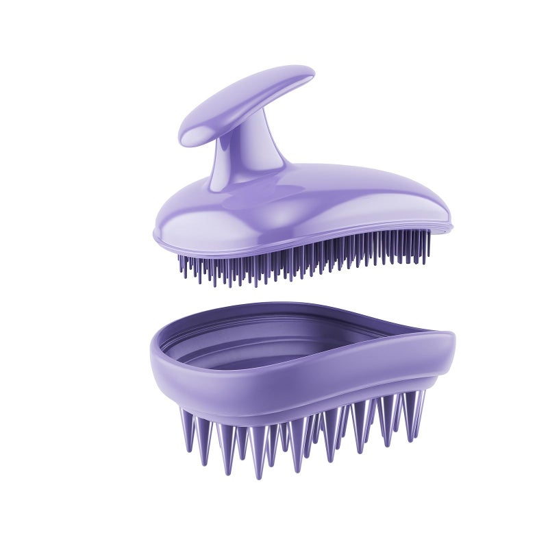 2in1 Purple Scalp Massager Shampoo Brush for Relaxing Shower and Body Spa Care - Image 2